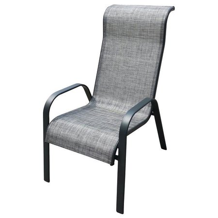 SEASONAL TRENDS Stack Chair, 3414 in D, 4330 H in H, Gray TweedTextiline Black, BlackGray 50707